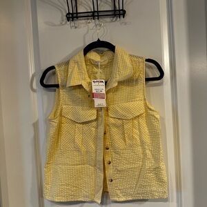 Sim & Sam Yellow Gingham Sleeveless Button Vest – NWT